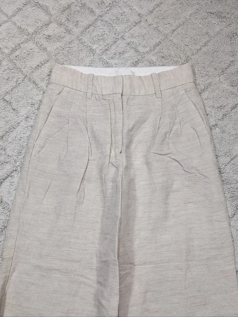 Wilfred Pants Womens 2 Beige Natural Effortless Cropped Cruise Linen Trouser